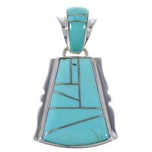 Turquoise Southwest Sterling Silver Pendant EX44370