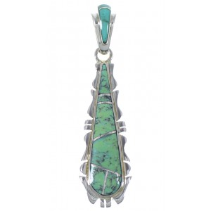 Southwest Turquoise Inlay And Silver Pendant EX44373