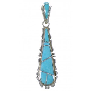 Turquoise Southwest Sterling Silver Pendant EX44383