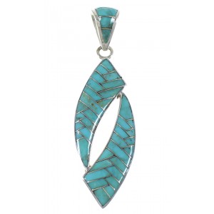 Turquoise Inlay Silver Jewelry Pendant AX48863