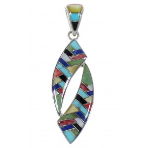 Multicolor Inlay Silver Jewelry Pendant AX48864