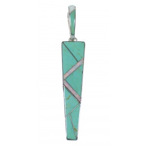 Genuine Sterling Silver And Turquoise Opal Pendant CX46120