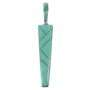 Southwestern Turquoise Inlay Silver Pendant CX46210