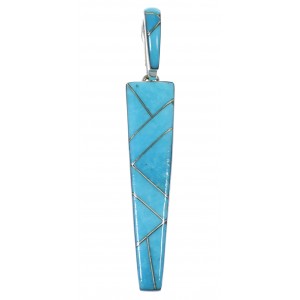 Turquoise Southwestern Genuine Sterling Silver Pendant CX46226
