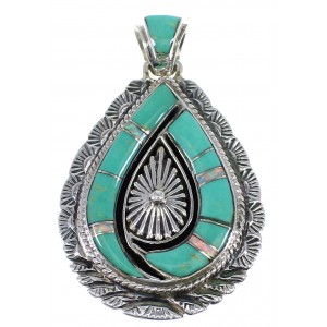 Sterling Silver And Turquoise Opal Jewelry Pendant CX46253