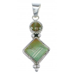 Southwest Turquoise Inlay And Silver Pendant CX46294