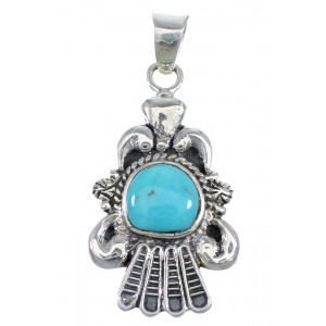 Turquoise Genuine Sterling Silver Southwest Jewelry Pendant CX46083