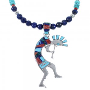 Southwest Multicolor Silver Kokopelli Bead Necklace Set EX47089