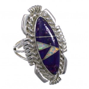 Magenta Turquoise Opal Southwest Silver Ring Size 5-1/4 TX45896