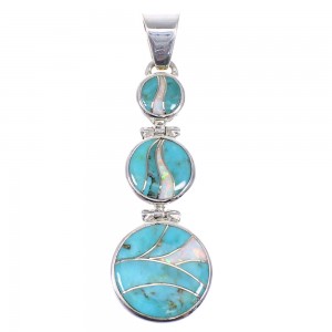 Turquoise And Opal Silver Southwest Pendant Jewelry CX47305