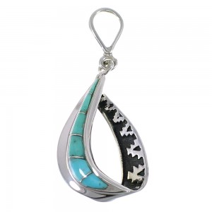 Genuine Sterling Silver Southwest Turquoise Pendant AX48098