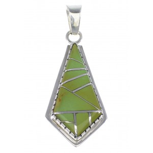Genuine Sterling Silver And Turquoise Inlay Jewelry Pendant AX48345