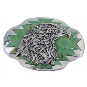 Turquoise Southwestern Silver Eagle Belt Buckle EX48454