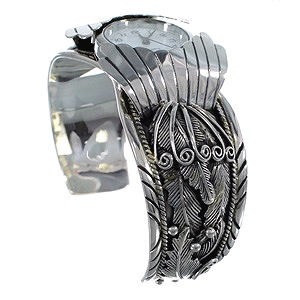 Genuine Sterling Silver Southwest Jewelry Cuff Watch CX48014