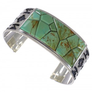 Turquoise Sterling Silver Southwest Sturdy Cuff Bracelet CX49270