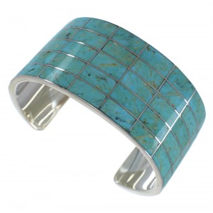 Southwestern Turquoise Authentic Sterling Silver Cuff Bracelet CX49546