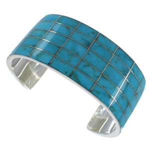 Southwestern Authentic Sterling Silver Turquoise Cuff Bracelet CX49548