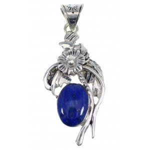 Lapis And Silver Flower Slide Pendant AX51568