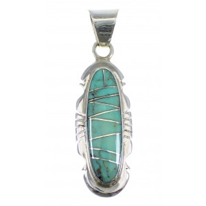 Southwest Turquoise Inlay Silver Pendant YX51561