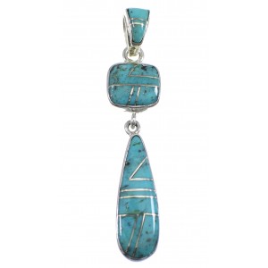 Southwest Turquiose Inlay Sterling Silver Pendant YX51714