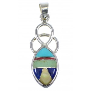 Multicolor Sterling Silver Southwestern Pendant YX52501