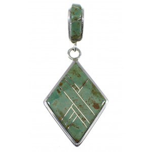 Sterling Silver Turquoise Inlay Pendant YX52556