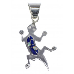  Lapis And Opal Sterling Silver Lizard Pendant Jewelry YX51765
