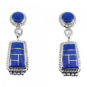 Lapis Sterling Silver Post Dangle Earrings YX53501