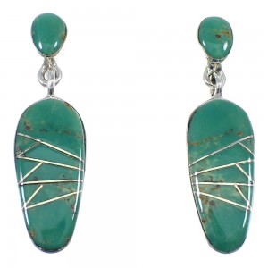  Sterling Silver Turquoise Inlay Earrings YX53172