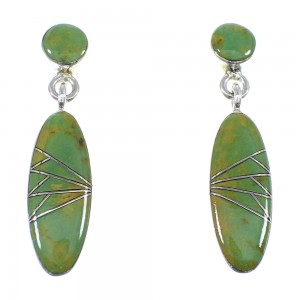 Turquoise Sterling Silver Post Dangle Earrings YX53254