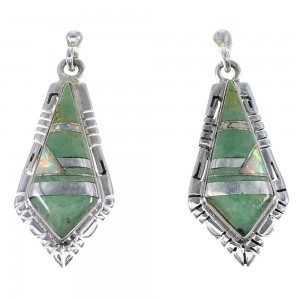 Sterling Silver Opal And Turquoise Earrings RX55317