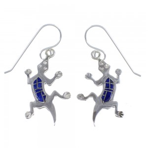 Lapis Sterling Silver Lizard Earrings YX52734