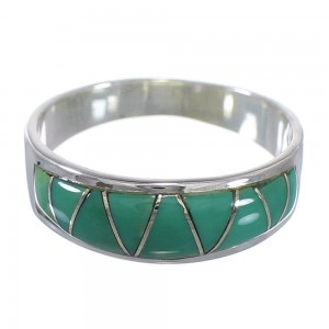 Turquoise Southwestern Sterling Silver Ring Size 7-1/2 AX53390