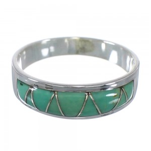 Sterling Silver And Turquoise Inlay Ring Size 5 AX53432