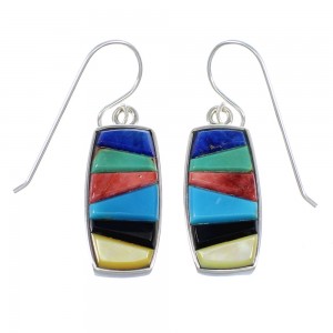 Multicolor And Sterling Silver Hook Dangle Earrings RX55667