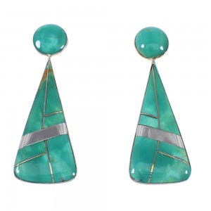 Sterling Silver And Turquoise Post Earrings RX54820