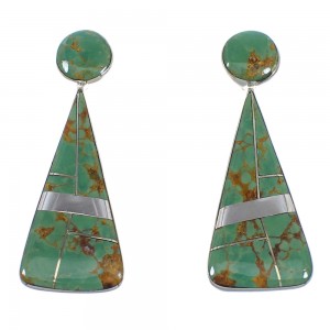 Southwestern Turquoise Sterling Silver Post Earrings RX54837