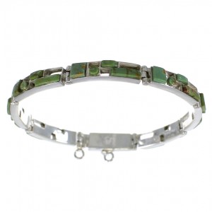Southwestern Sterling Silver Turquoise Link Bracelet AX54357