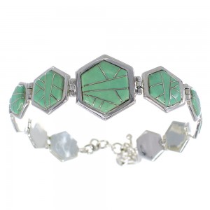 Turquoise Authenitc Sterling Silver Link Bracelet AX54107