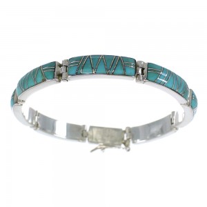 Southwest Turquoise Jewelry Sterling Silver Link Bracelet AX55283