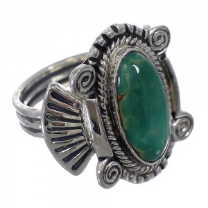 Turquoise Southwestern Sterling Silver Ring Size 5-1/4 EX56260