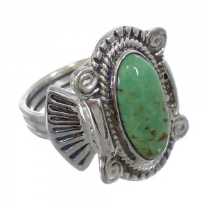 Southwestern Turquoise Sterling Silver Ring Size 5-1/4 EX56292