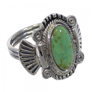Genuine Sterling Silver And Turquoise Ring Size 4-3/4 EX56301