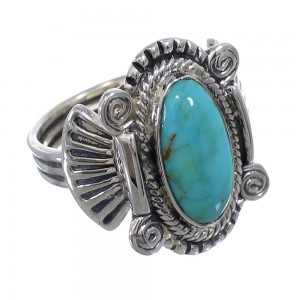 Turquoise Sterling Silver Southwestern Ring Size 6-1/4 EX56262