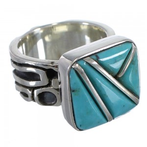 Southwest Turquoise Silver Ring Size 6-1/4 YX87715