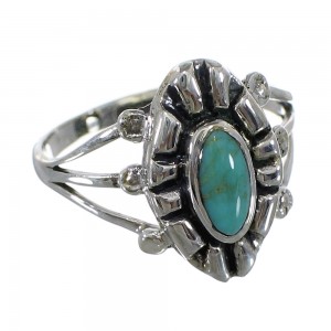 Silver Turquoise Southwestern Ring Size 6-1/2 AX61439