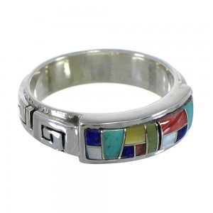 Multicolor Sterling Silver Water Wave Ring Size 8-1/4 AX64581