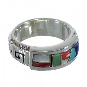 Silver Multicolor Water Wave Ring Size 5-1/4 AX64587