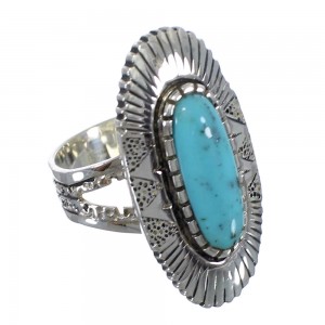 Southwest Authentic Sterling Silver And Turquoise Jewelry Ring Size 4-3/4 VX56940