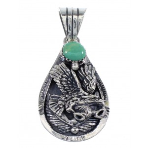 Sterling Silver And Turquoise Eagle Pendant RX54467